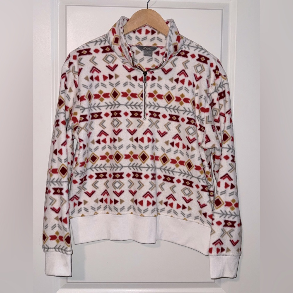 Natural Reflections Aztec Patterned Women's Fleece Pullover ~ Size Medium